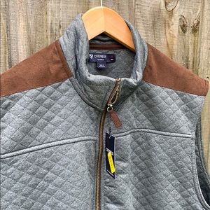 Daniel Cremouex vest jacket xl grey/brn NWT